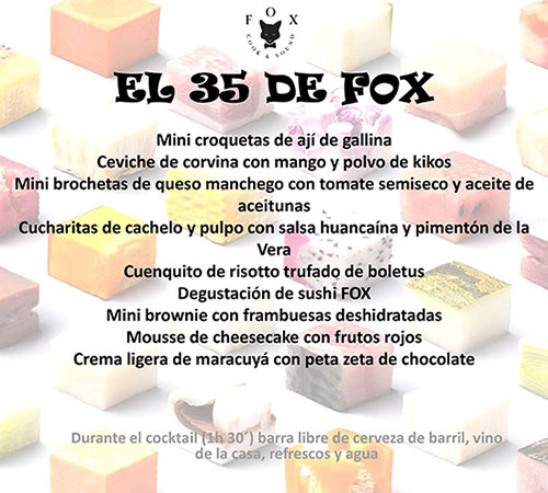 Menu Fox Restaurant